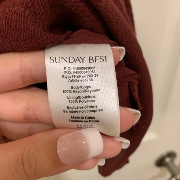 Aritzia Sunday Best Burgundy Zelda Mini Skirt - Picture 8 of 8